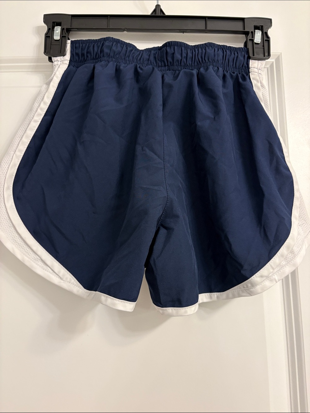 Nike Women's Navy and White Athletic Shorts - Picture 3 of 3